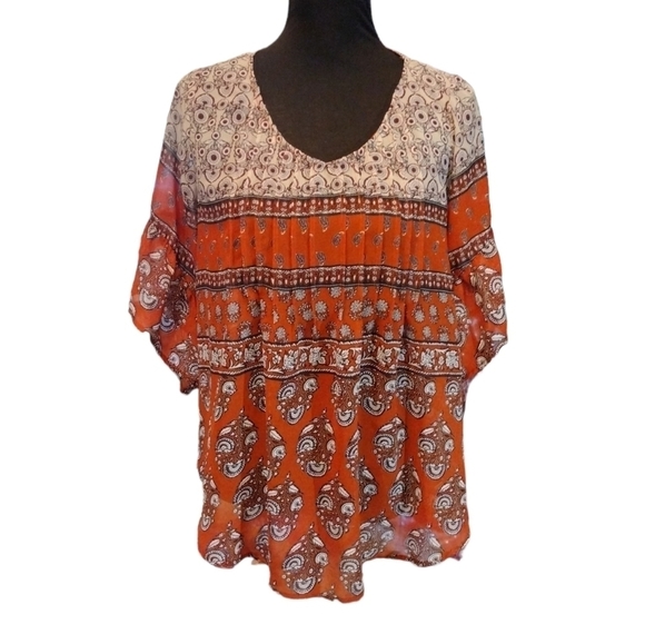 STYLE & Co Peasant 3/4 Sleeve  Blouse - Picture 2 of 5